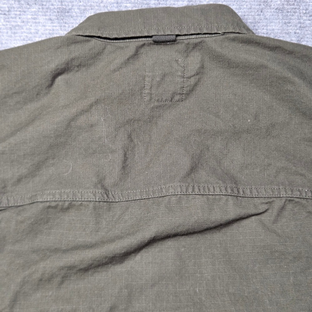 Gap Mens XXL Ripstop Cotton Button Down Shirt Olive Green Long Sleeve Overshirt - Picture 15 of 15
